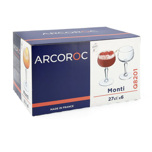 Sæt med glas Arcoroc Monti Gennemsigtig Glas 270 ml 6 enheder