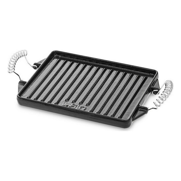 Grill-kogeplade Vaello Rektangulær Sort Glaseret stål (27 x 21 cm)