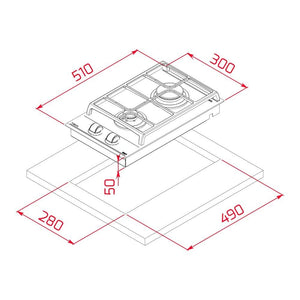 Gasplade Teka GZC32300XBA 3800W (30 CM)