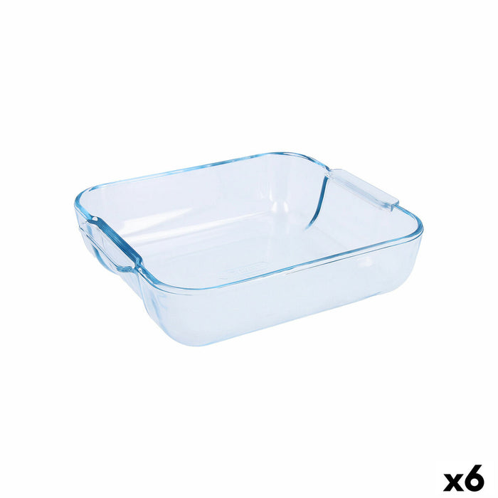 Køkkenspringvand Pyrex Classic Firkantet Gennemsigtig Glas 25 x 22 x 6 cm (6 enheder)