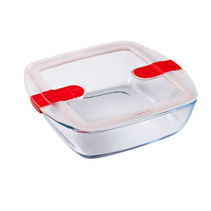 Hermetisk madkasse Pyrex Cook & Heat 25 x 22 x 7 cm 2,2 L Gennemsigtig Glas (4 enheder)