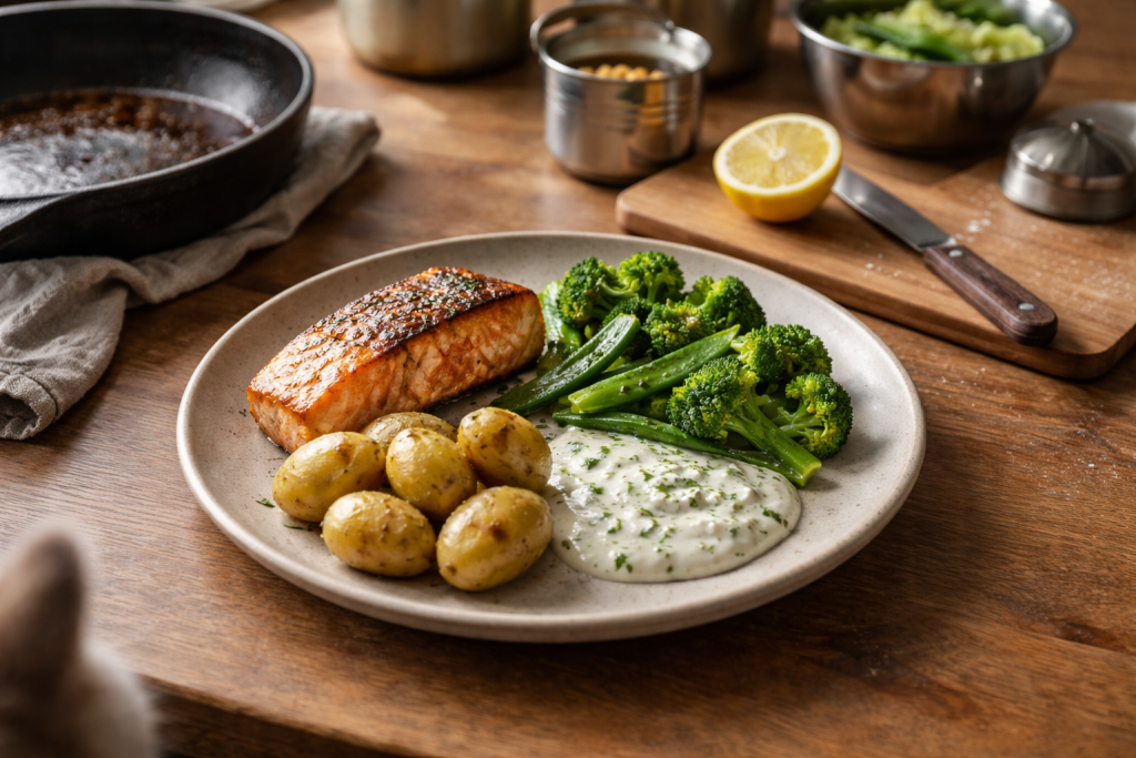 Sund aftensmad på 20 minutter: min “byg en tallerken”-model til travle dage