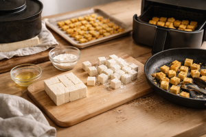 Crispy tofu uden cirkus: min sikre 10-minutters strategi og 3 stegemetoder
