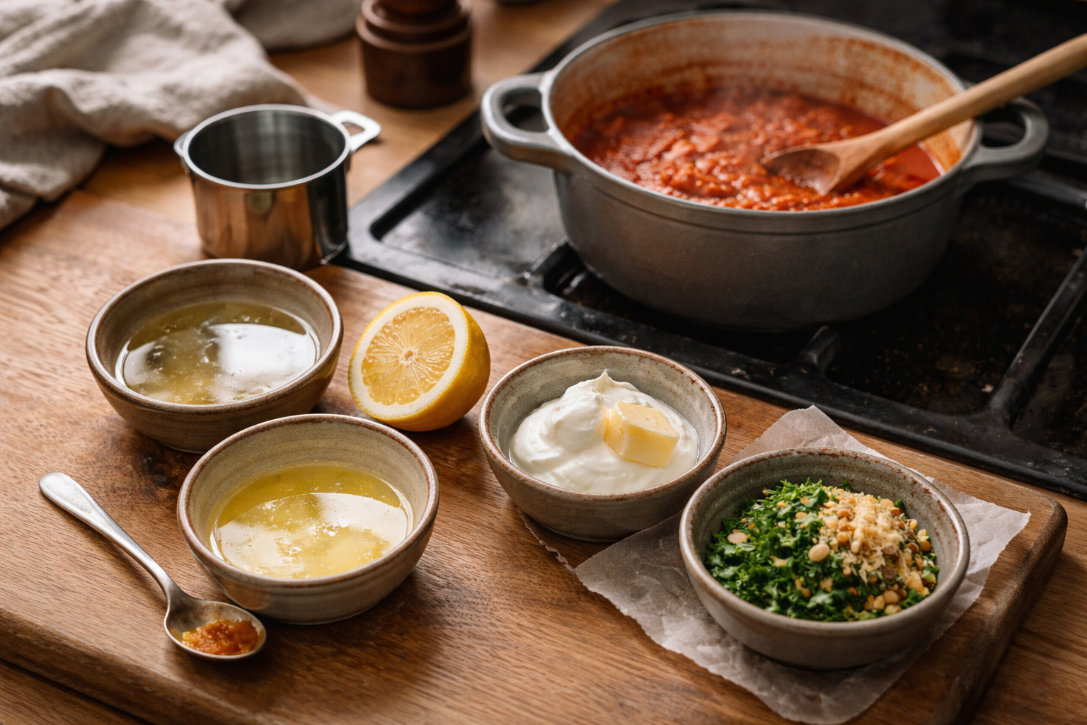 Smags-paniken på komfuret: min 4-trins model til at redde maden (salt, stærkt, surt, bittert og fladt)