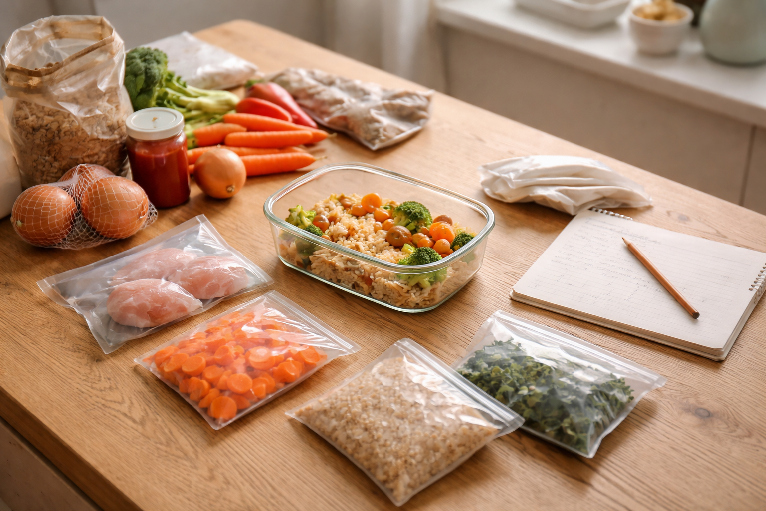 Solo-ugen der virker: madplan til 1 person med smart råvare-genbrug (uden madspild)