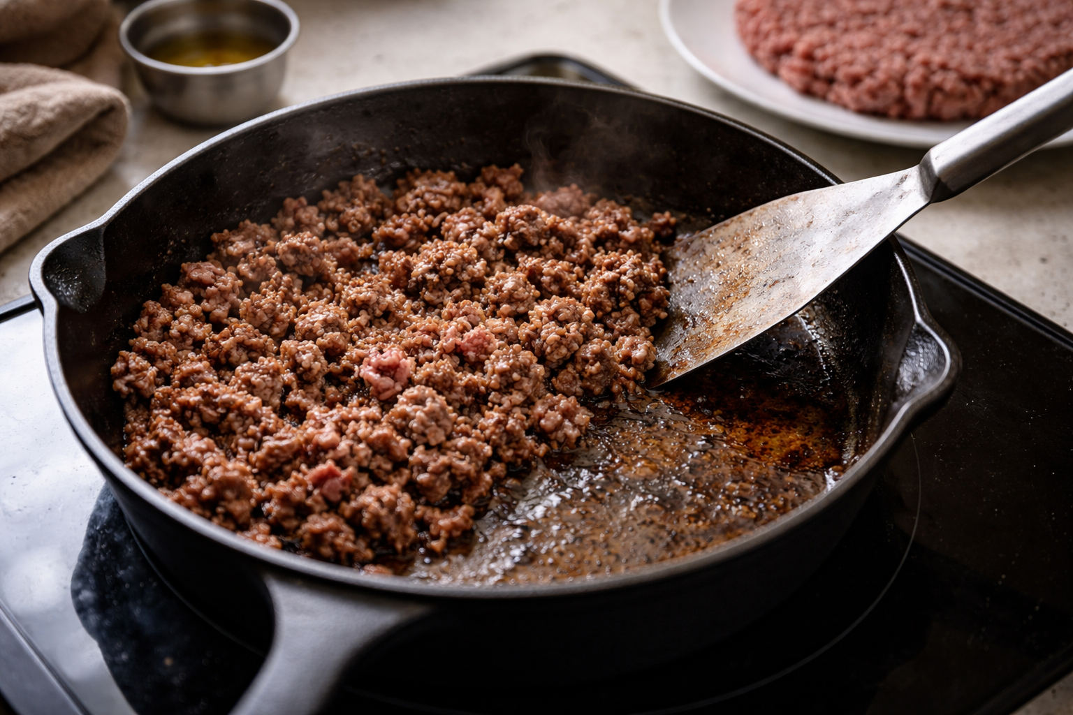 Stop det grå kød: Sådan bruner du hakket oksekød med rigtig stegeskorpe (uden at bruge længere tid)