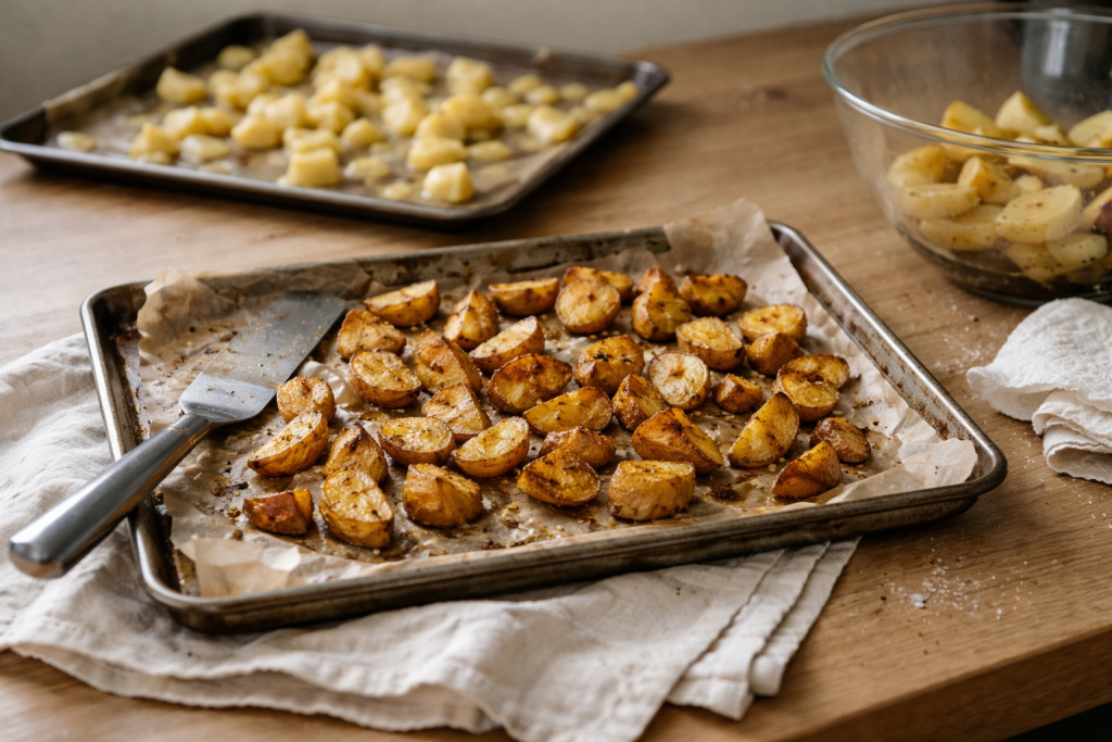 Den aften bagepladen sejlede i kartoffelvand