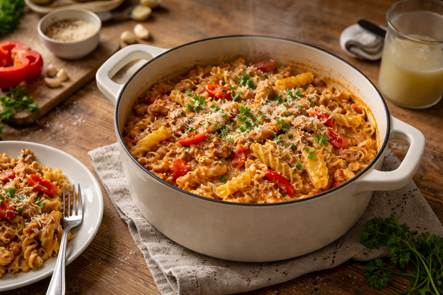 Cajun pasta: nem, krydret og cremet hverdagsret