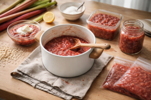 Rabarberkompot: nem basisopskrift, brug i hverdagen og sådan fryser du den