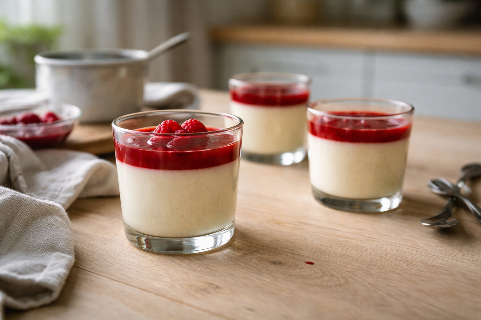 Panna cotta med hindbær: perfekt konsistens uden klumper